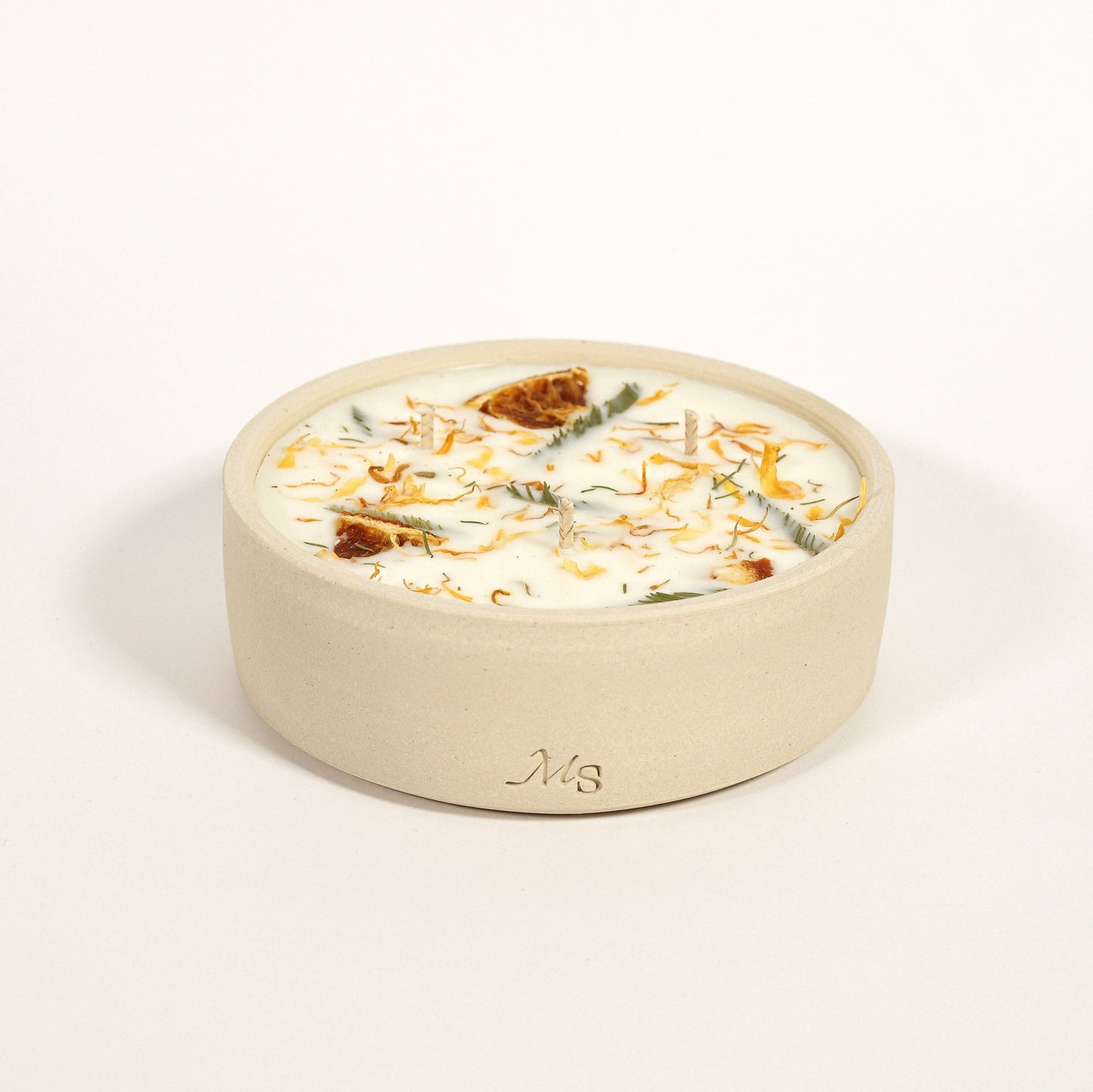 Bougie Fleurie en Grès – Fleur d’Oranger - MAISON SEJOUR - La Maison MilanaiseFLEURDORANGER - 2300g - 50H