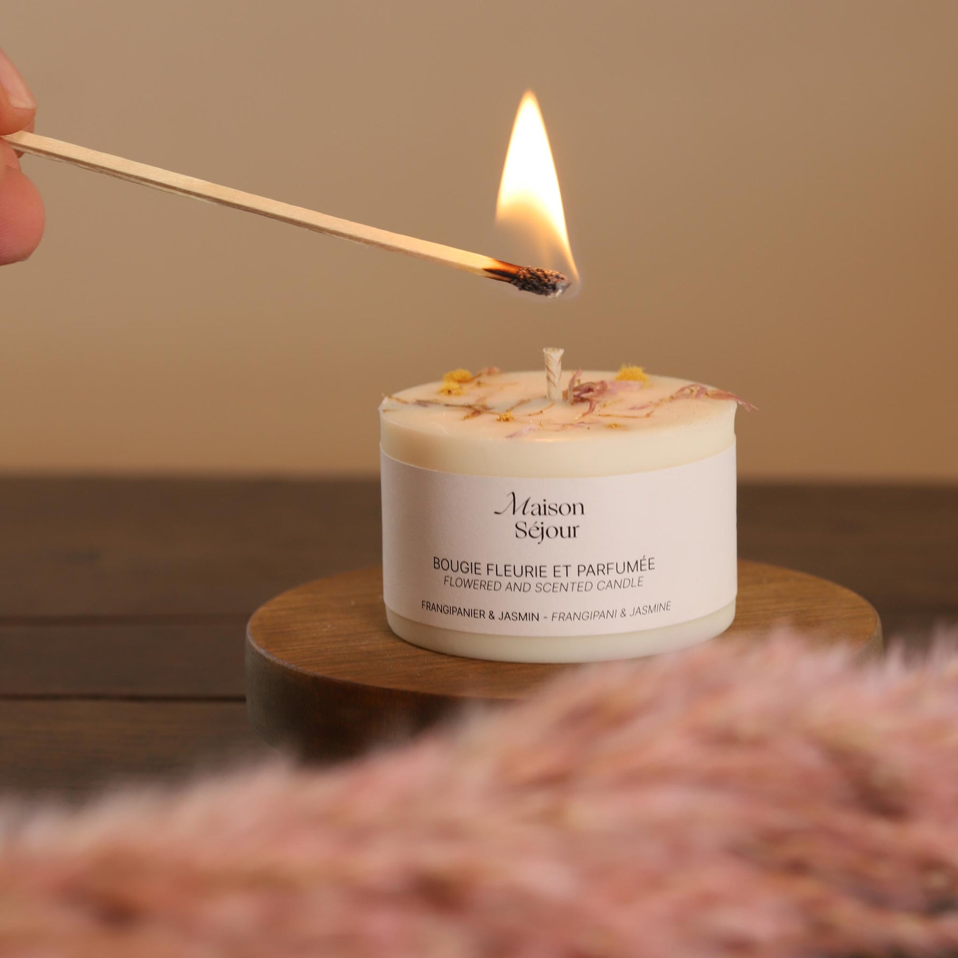 Bougie Votive Fleurie – Frangipanier & Jasmin - MAISON SEJOUR - La Maison MilanaiseVOTIVEFRANG
