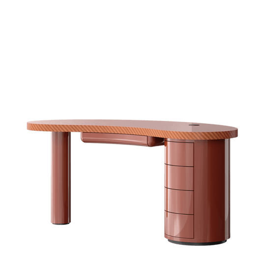 Bureau MEDEA – Plateau incurvé & finition laquée mate ou brillante – ULTRA MOBILI - La Maison Milanaise170DCL - 2Brillante