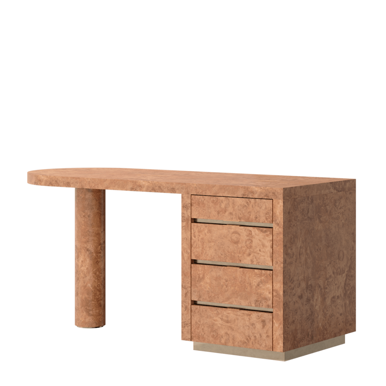 Bureau NORAH RC 160 – Châtaignier et détails en bronze – ULTRA MOBILI - La Maison MilanaiseDRCN160