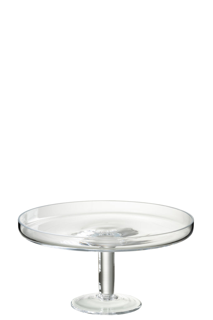 Plateau à gâteau rond en verre transparent J-Line