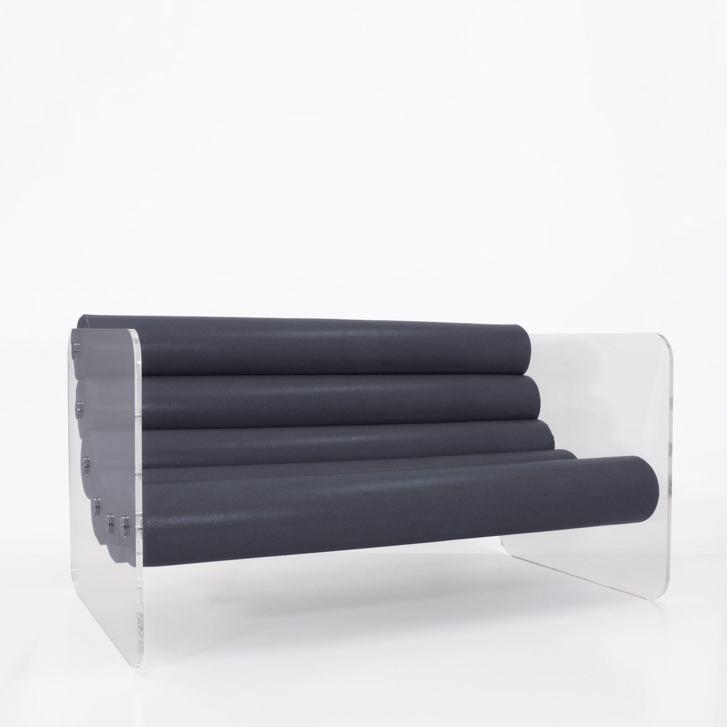 Canapé en altuglas et assise en cuir végan MW02 - KUUMO DESIGN - La Maison MilanaiseCuir AnthraciteTransparent150x86.5xH77.5cm