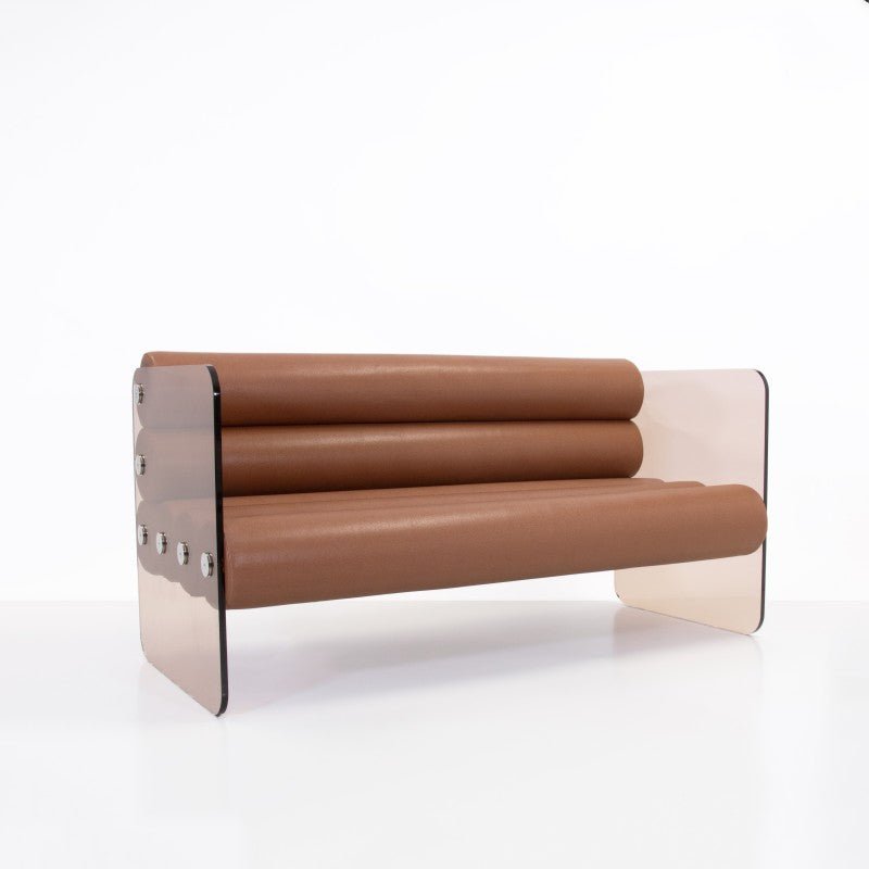 Canapé en altuglas et boudin en cuir MW01 - KUUMO DESIGN - La Maison MilanaiseMW01CANAPE - 5Cuir Marron149.9x73.2x66.5cm