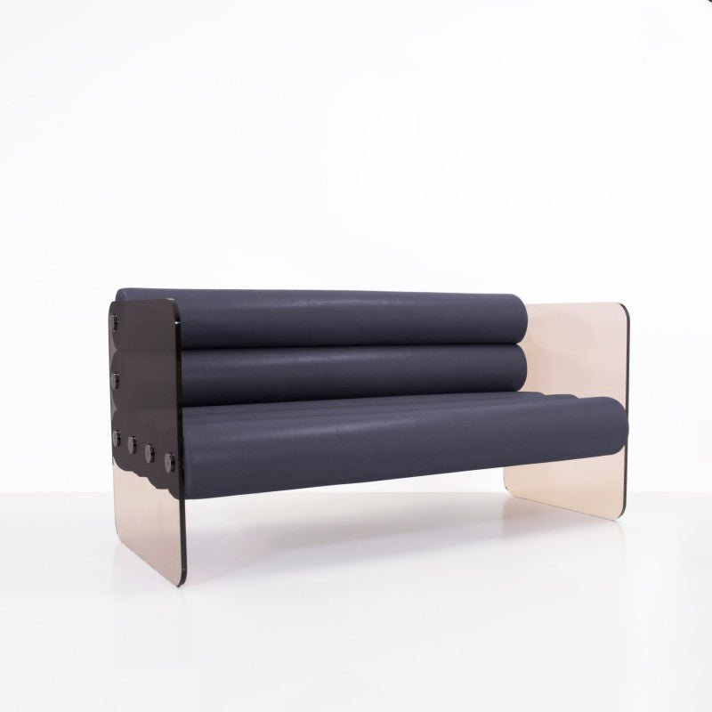 Canapé en altuglas et boudin en cuir MW01 - KUUMO DESIGN - La Maison MilanaiseMW01CANAPE - 3Cuir Anthracite149.9x73.2x66.5cm