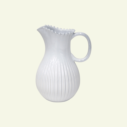 Carafe en grès fin blanc bord perlé Pearl - COSTA NOVA - La Maison MilanaisePEP271