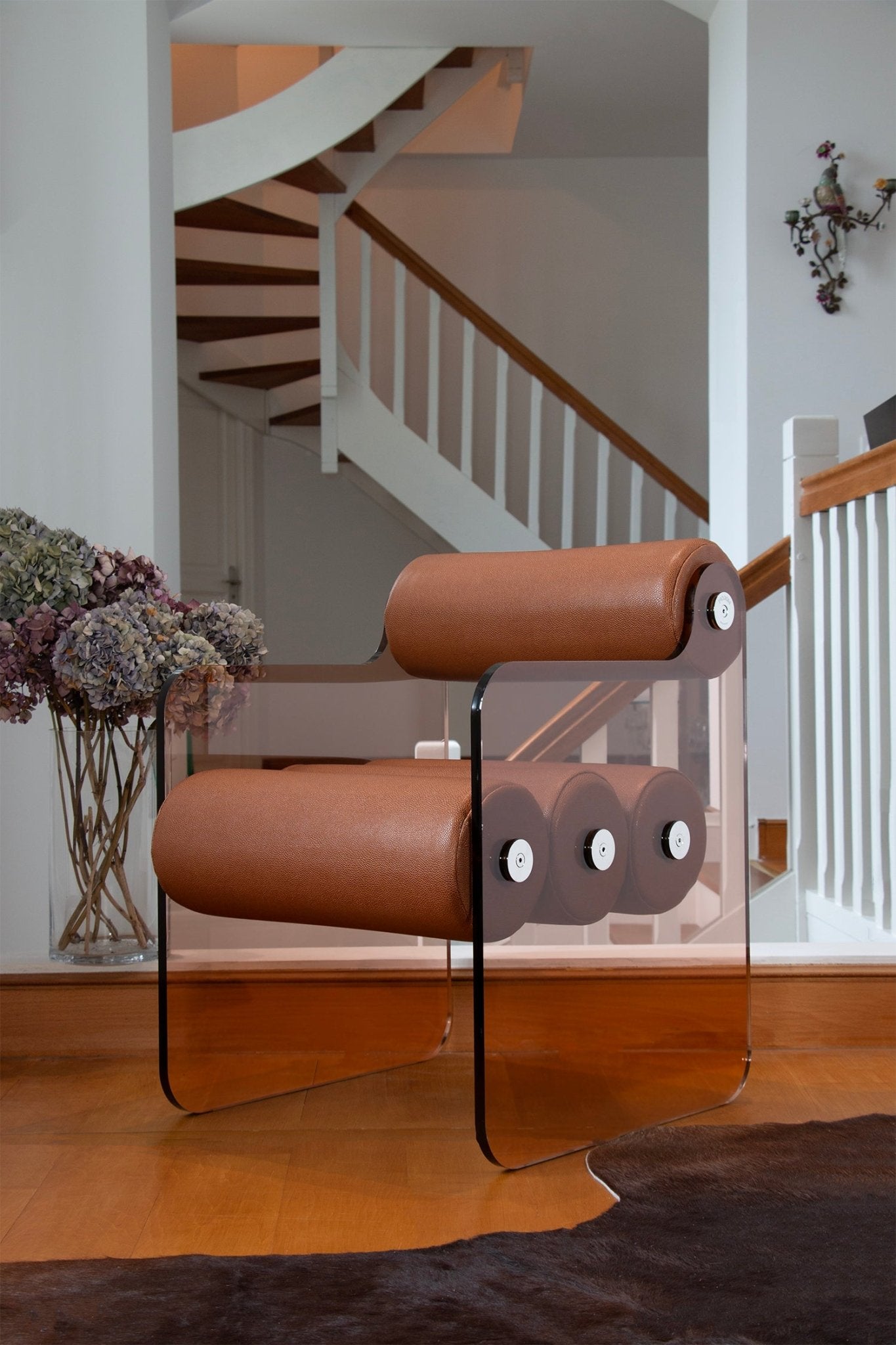 Chaise en altuglas et cuir végan MW04 - KUUMO DESIGN - La Maison MilanaiseCuir MarronBronze