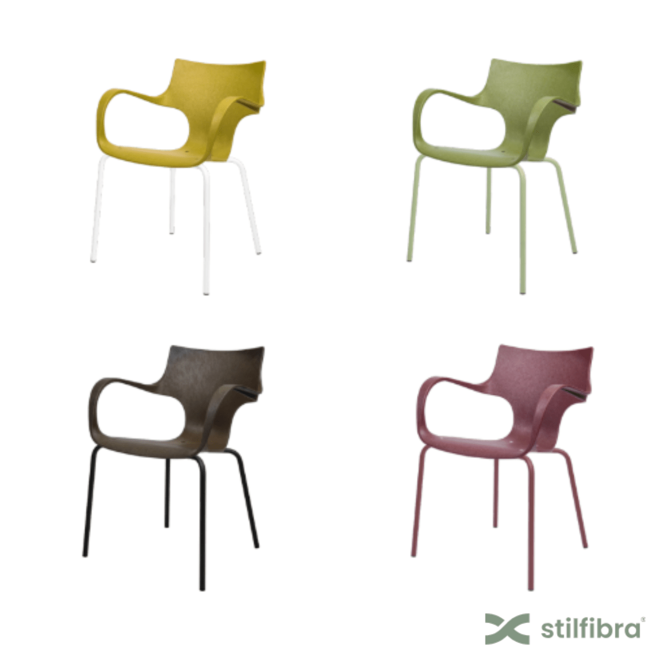 Chaise marron en plastique recyclé et métal Erbi - STILFIBRA - La Maison MilanaiseSTILSS0101697/STILSB2402751Noir