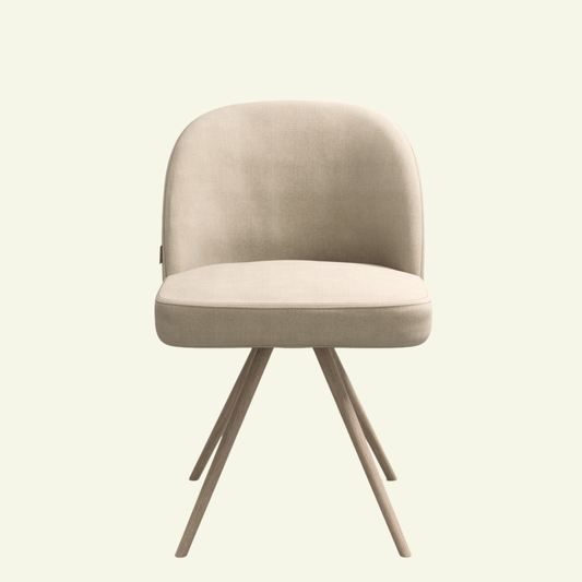 Chaise ONDA Lot de 2 – Tissu beige & pied bois clair - IMPERIAL LINE - La Maison MilanaiseONDACHAISE