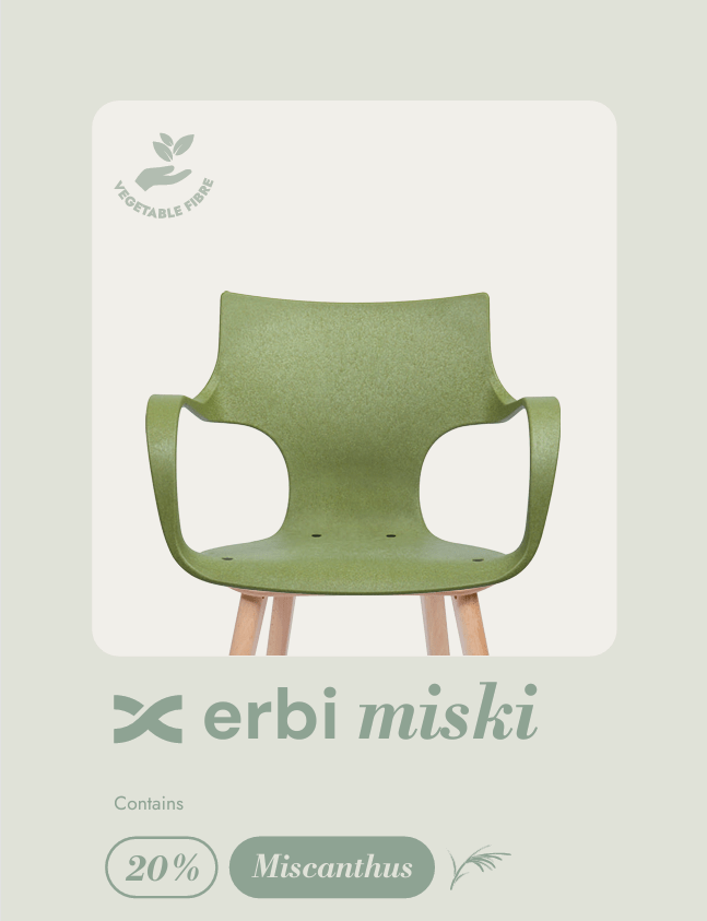Chaise verte en plastique recyclé et bois Erbi - STILFIBRA - La Maison MilanaiseSTILSS0101699/STILSBM082211