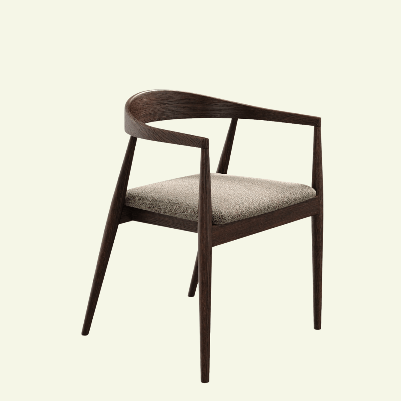 Chaise YOKO – Structure en noyer & tissu texturé beige/gris chiné - IMPERIAL LINE - La Maison MilanaiseYOKO