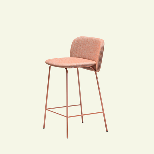 Tabouret tissus et métal terracotta Chips M - CHAIRS AND MORE