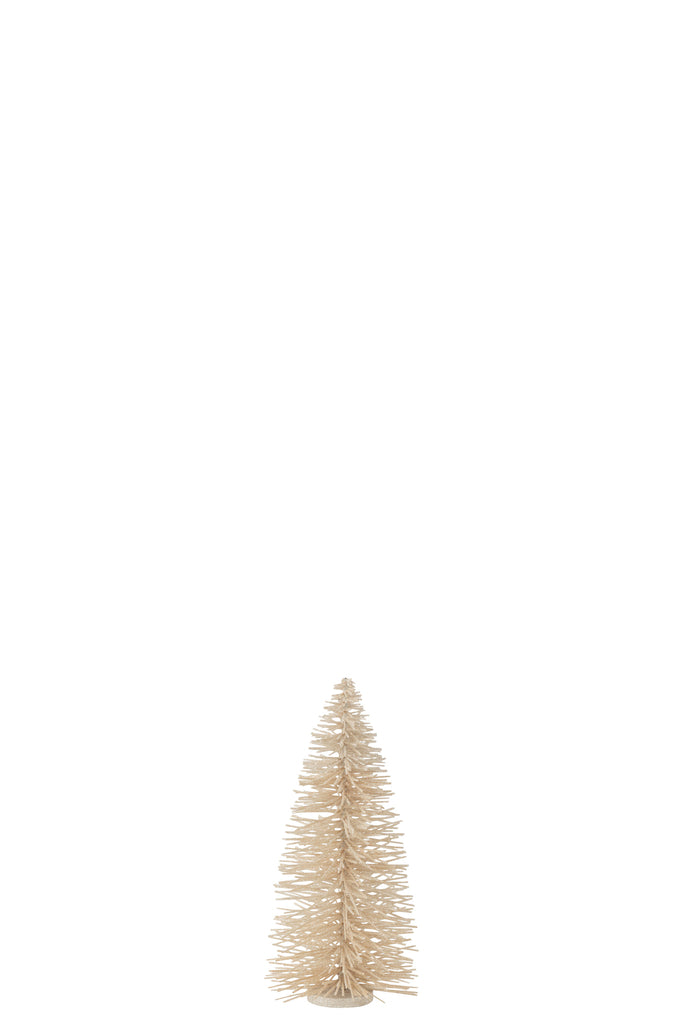 Figurine sapin de Noël en bois blanc moyen avec paillettes.