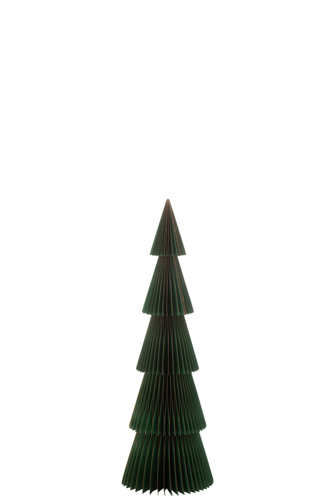 Sapin de Noël en papier pliable vert foncé/cuivre