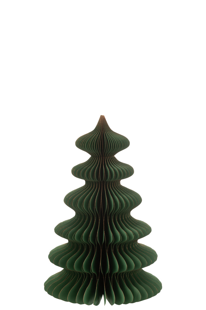 Figurine Arbre de Noël Vagues Papier Vert Foncé/Cuivre Moyen