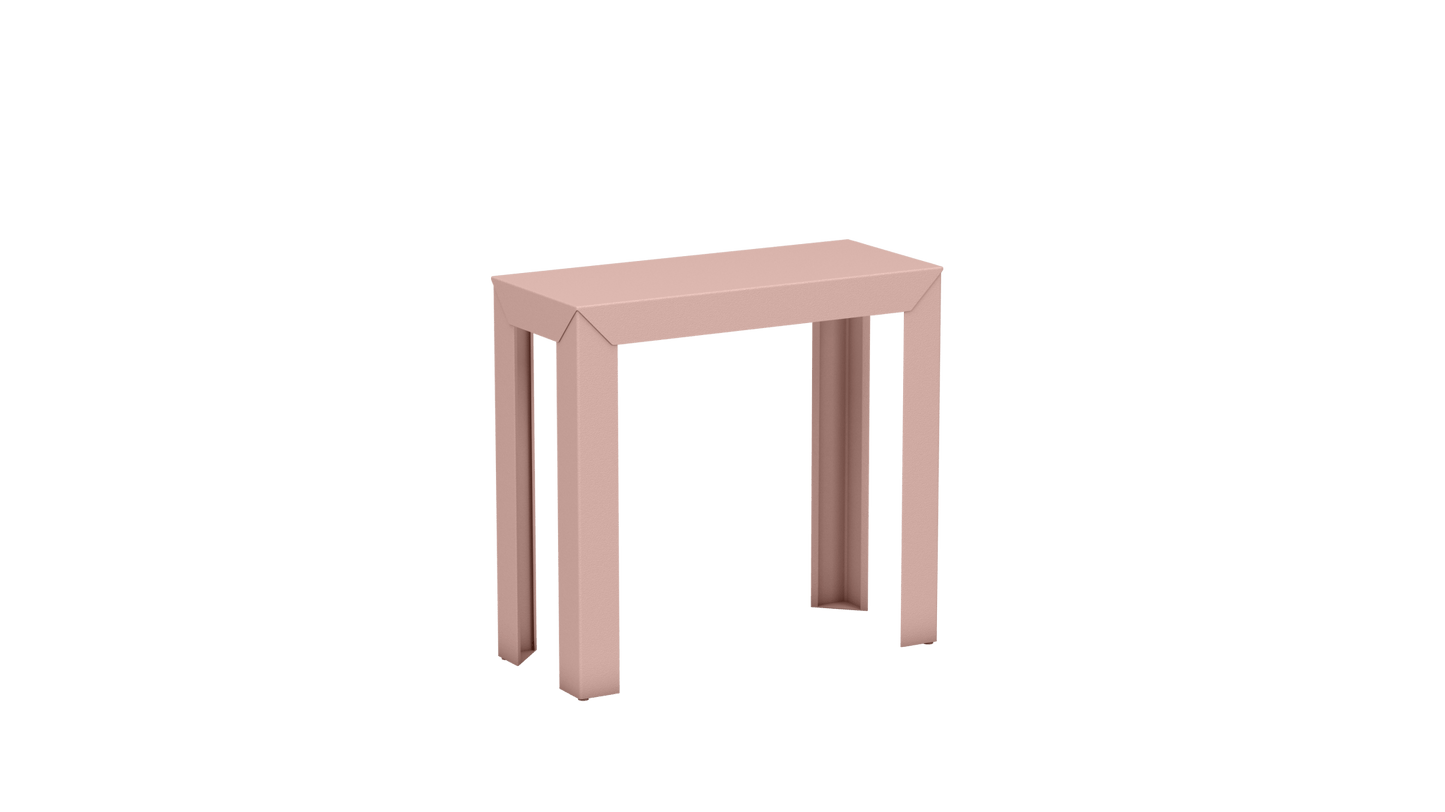 Console rectangulaire en aluminium 80cm Zef - MATIERE GRISE - La Maison MilanaiseCONSOLEZEF80X35x75intBaby pink 162Droits