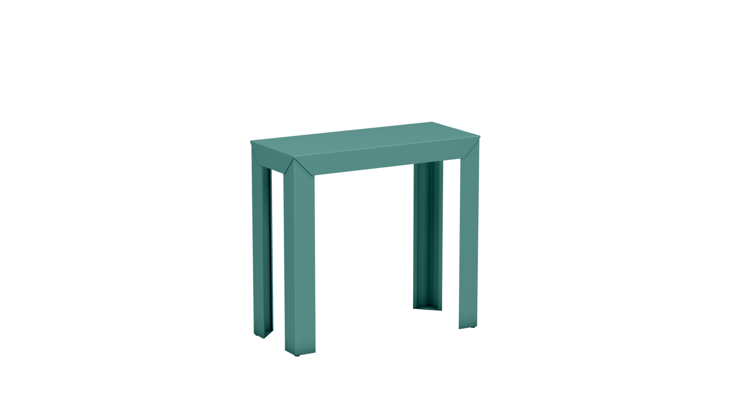 Console rectangulaire en aluminium 80cm Zef - MATIERE GRISE - La Maison MilanaiseCONSOLEZEF80X35x75intCeladon 006Droits