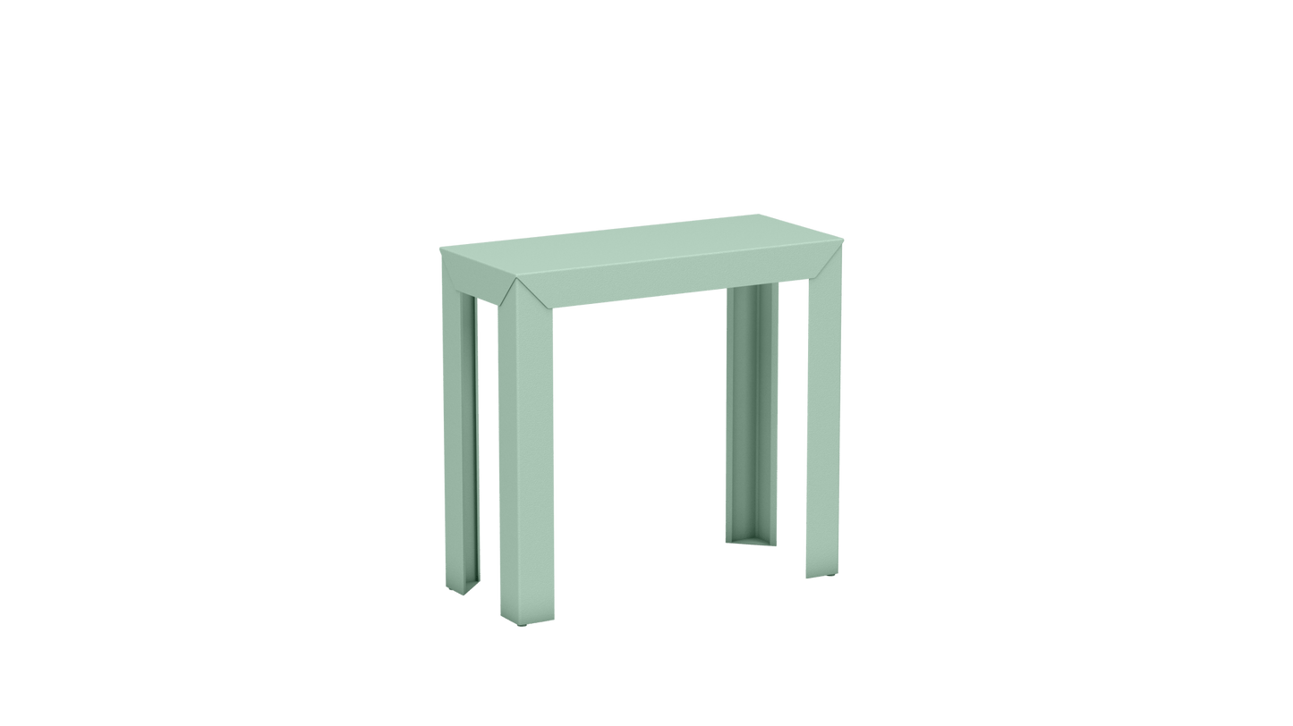Console rectangulaire en aluminium 80cm Zef - MATIERE GRISE - La Maison MilanaiseCONSOLEZEF80X35x75intVert d'eau 120Droits