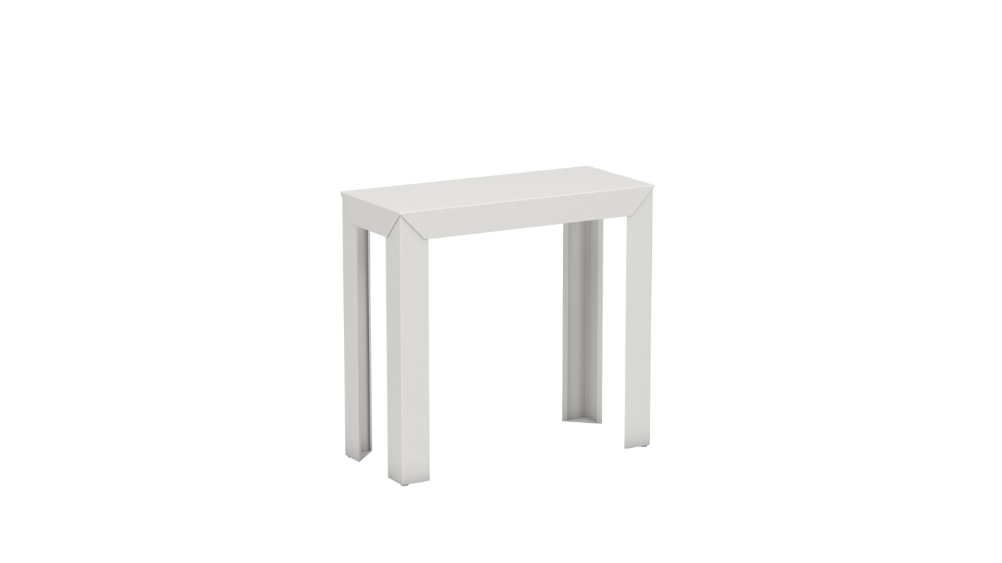 Console rectangulaire en aluminium 80cm Zef - MATIERE GRISE - La Maison MilanaiseCONSOLEZEF80X35x75intBlanc 001Droits
