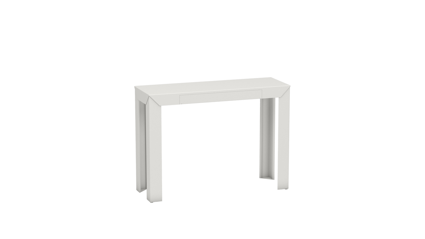 Console rectangulaire en métal avec tiroir 103cm Zef - MATIERE GRISE - La Maison MilanaiseBlanc 001Droits
