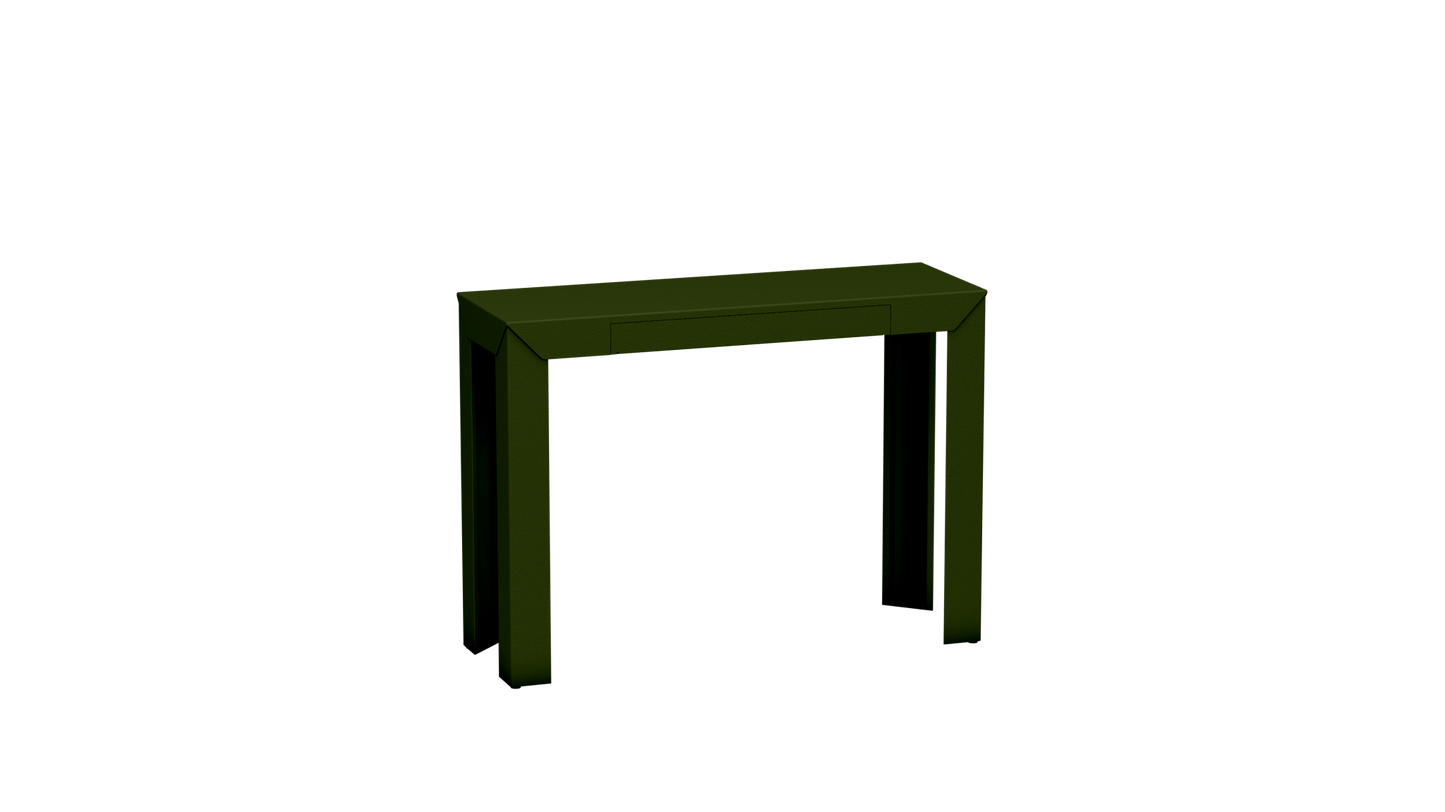 Console rectangulaire en métal avec tiroir 103cm Zef - MATIERE GRISE - La Maison MilanaiseKaki 122Droits