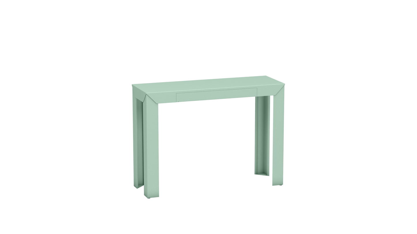 Console rectangulaire en métal avec tiroir 103cm Zef - MATIERE GRISE - La Maison MilanaiseVert d'eau 120Droits