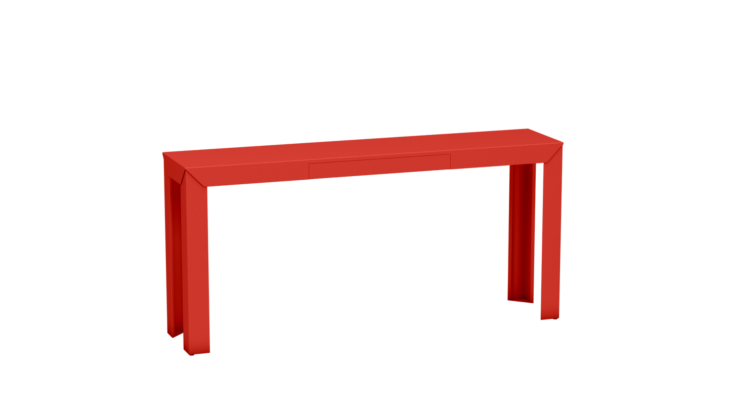 Console rectangulaire en métal avec tiroir 160cm Zef - MATIERE GRISE - La Maison MilanaisePêche 143Droits
