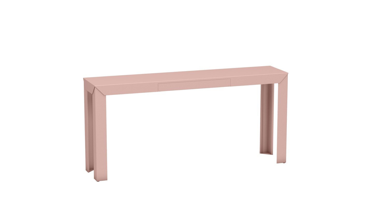 Console rectangulaire en métal avec tiroir 160cm Zef - MATIERE GRISE - La Maison MilanaiseBaby pink 162Droits