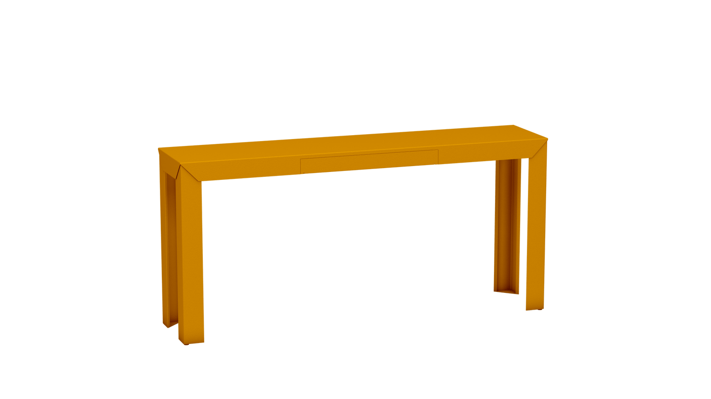 Console rectangulaire en métal avec tiroir 160cm Zef - MATIERE GRISE - La Maison MilanaiseSafran 131Droits