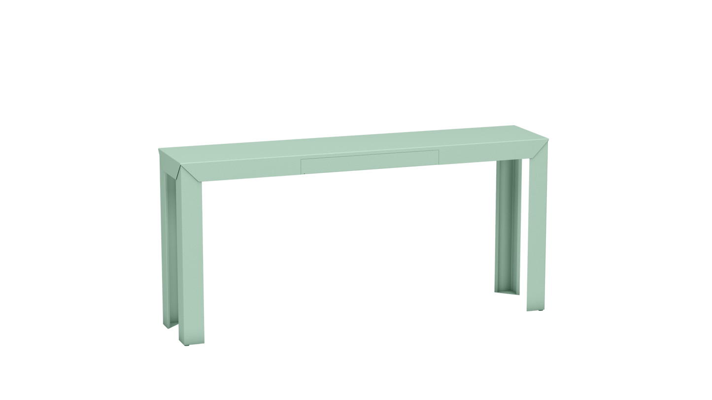 Console rectangulaire en métal avec tiroir 160cm Zef - MATIERE GRISE - La Maison MilanaiseVert d'eau 120Droits