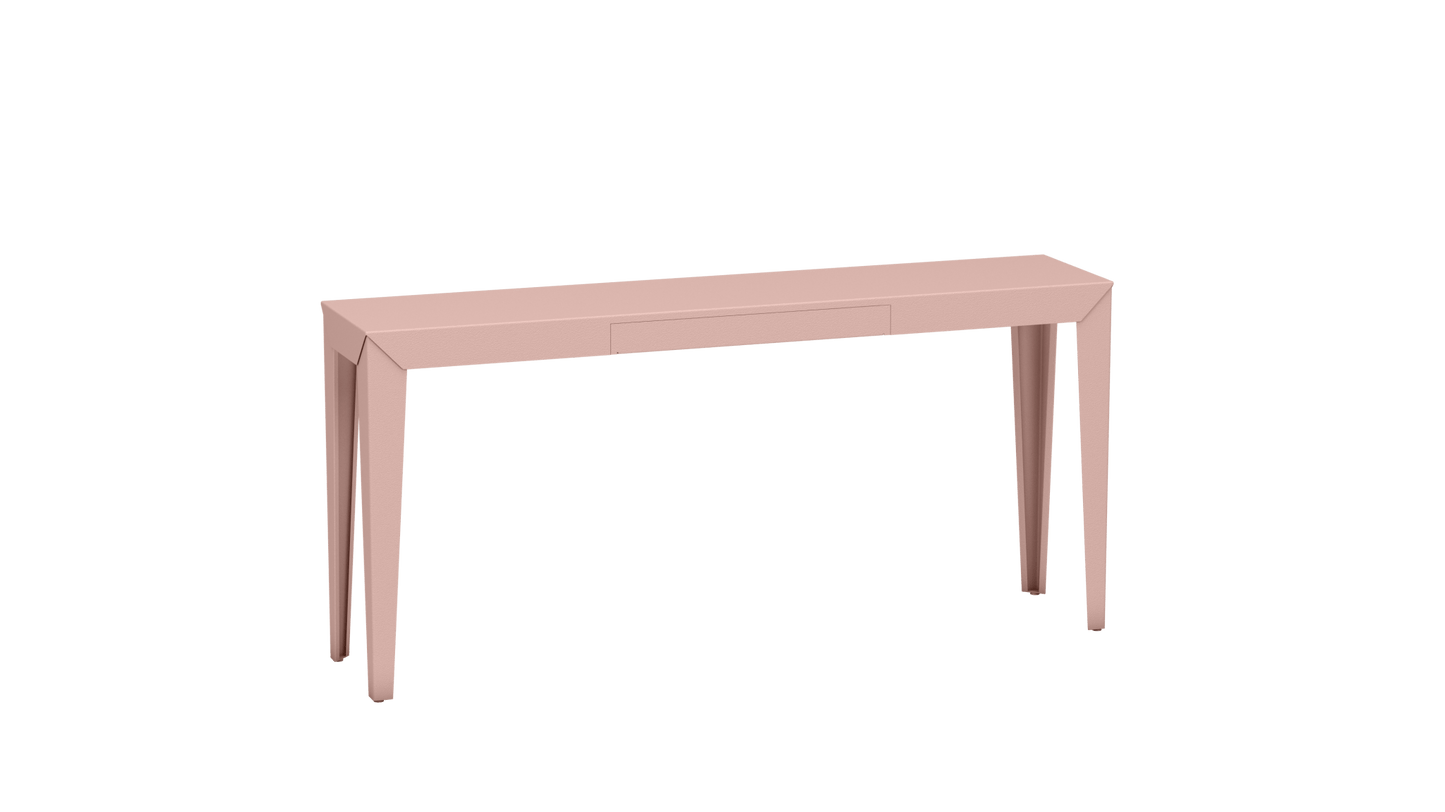 Console rectangulaire en métal avec tiroir 160cm Zef - MATIERE GRISE - La Maison MilanaiseBaby pink 162Fuselés
