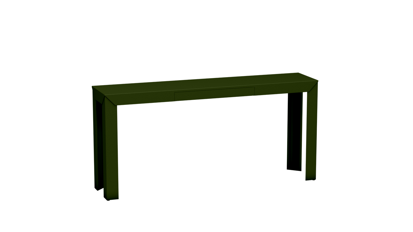 Console rectangulaire en métal avec tiroir 160cm Zef - MATIERE GRISE - La Maison MilanaiseKaki 122Droits