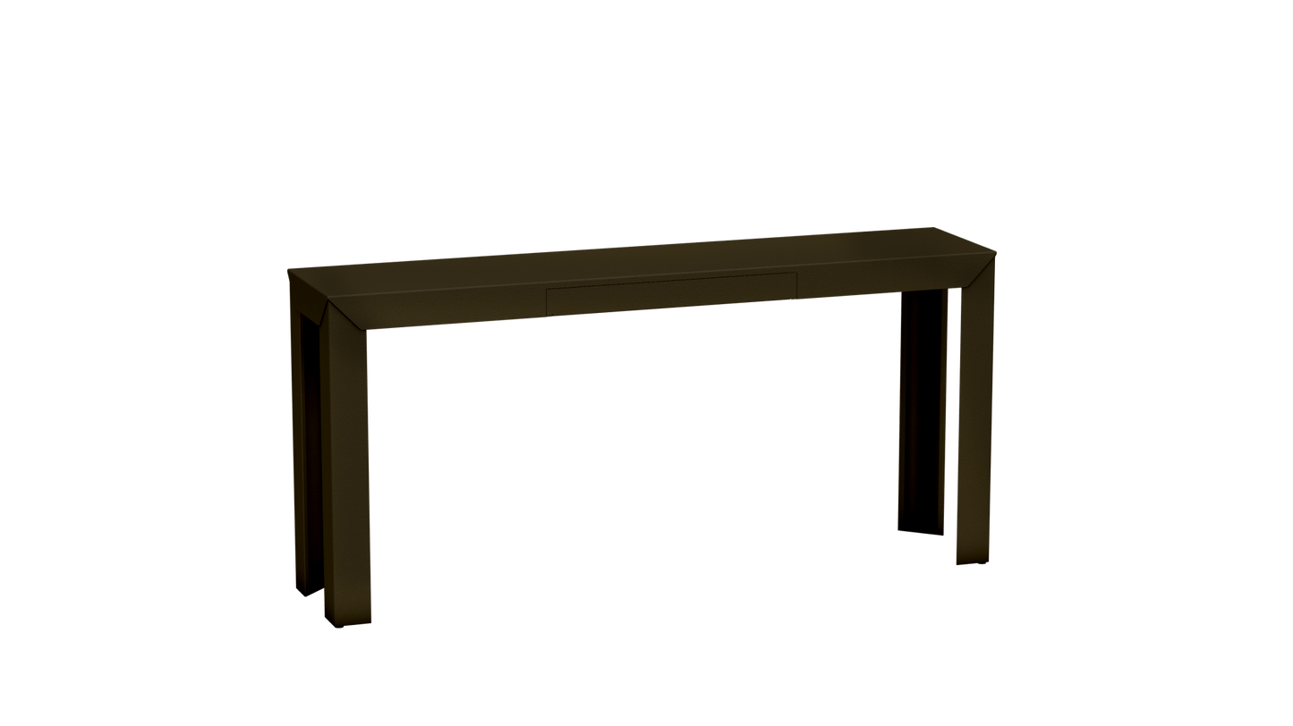 Console rectangulaire en métal avec tiroir 160cm Zef - MATIERE GRISE - La Maison MilanaiseBrut Vernis fumé 241Droits