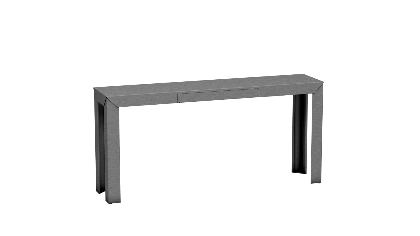 Console rectangulaire en métal avec tiroir 160cm Zef - MATIERE GRISE - La Maison MilanaiseBrut Vernis Brillant 020Droits