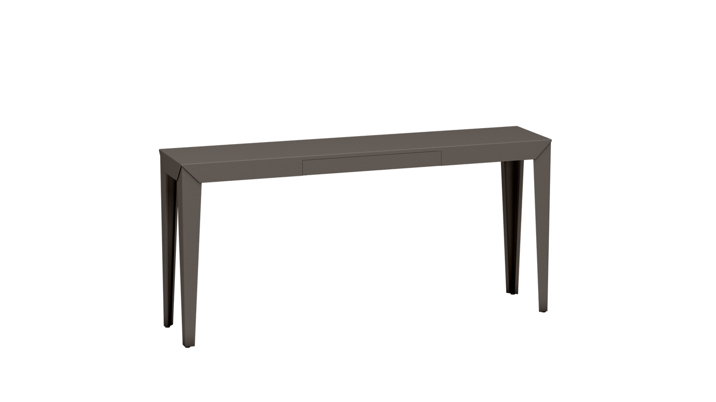 Console rectangulaire en métal avec tiroir 160cm Zef - MATIERE GRISE - La Maison MilanaiseTaupe 192Fuselés