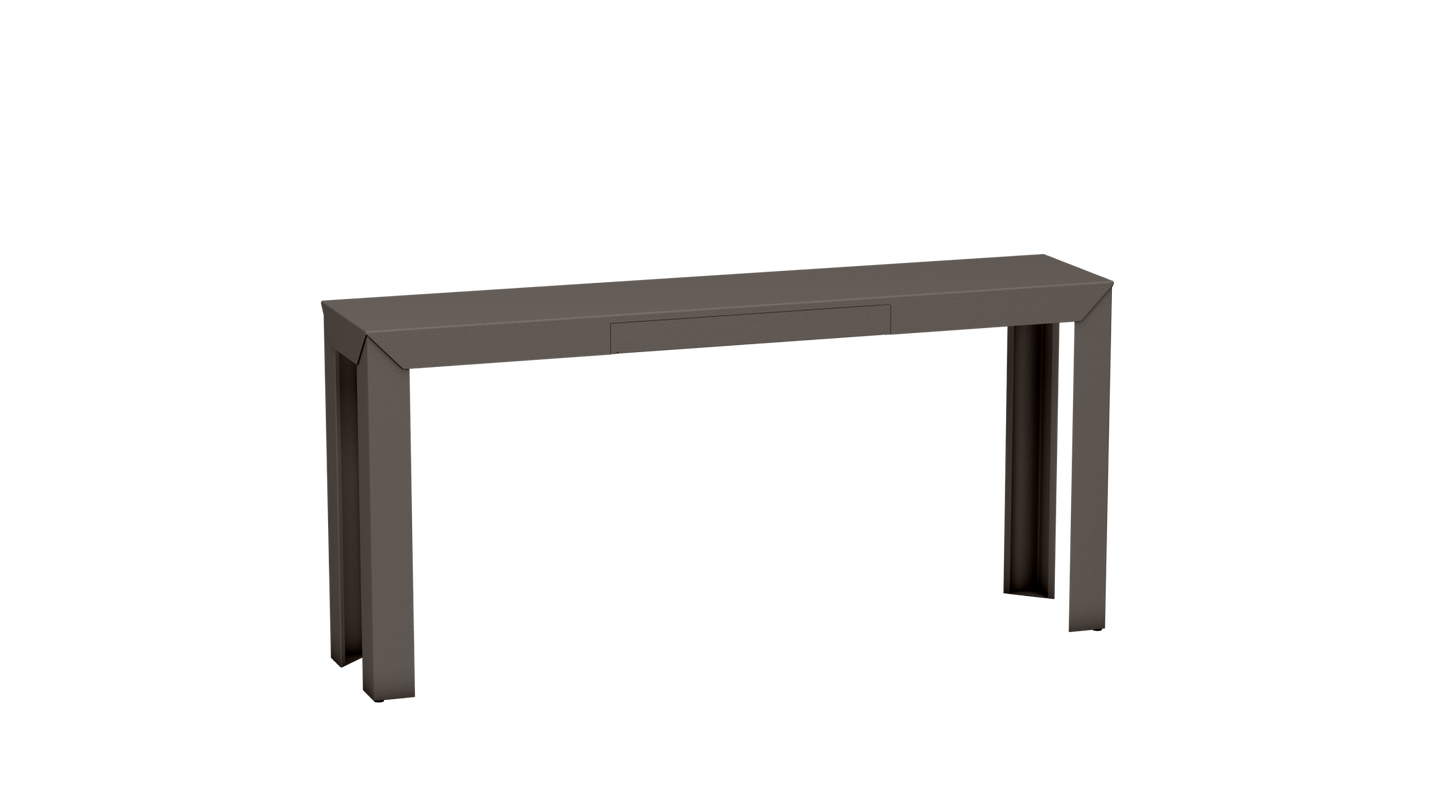 Console rectangulaire en métal avec tiroir 160cm Zef - MATIERE GRISE - La Maison MilanaiseTaupe 192Droits
