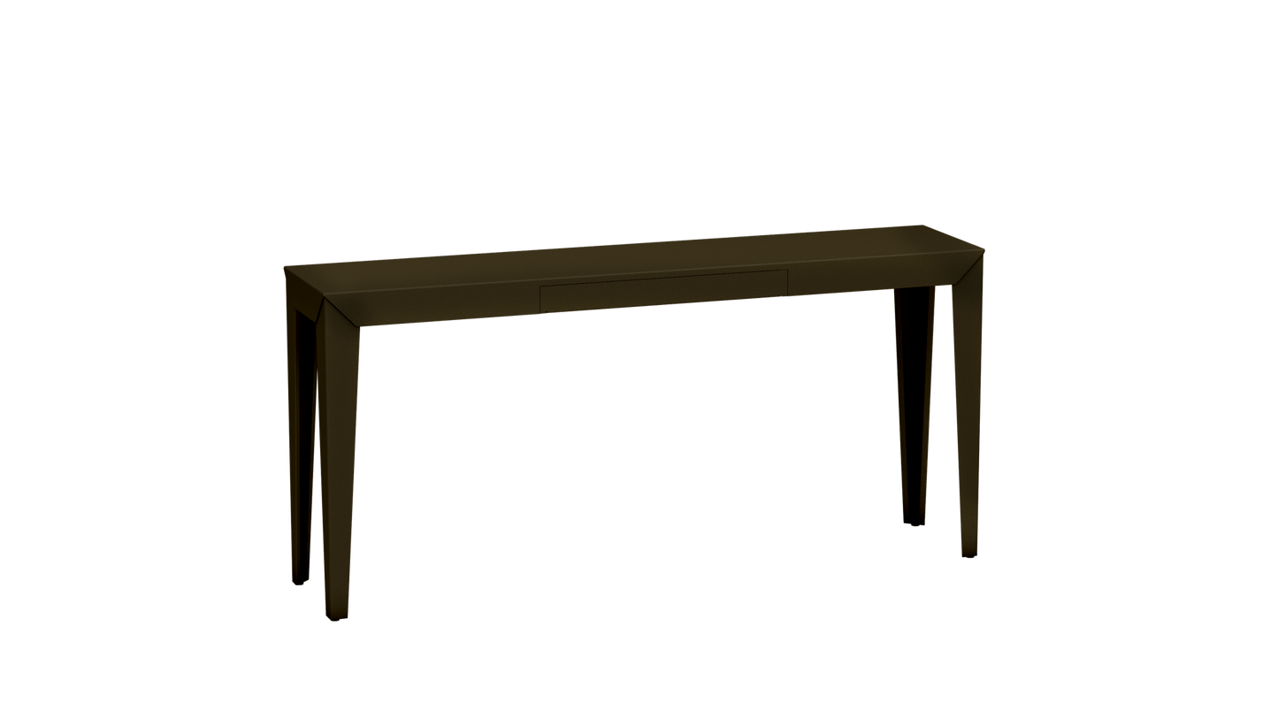 Console rectangulaire en métal avec tiroir 160cm Zef - MATIERE GRISE - La Maison MilanaiseBrut Vernis fumé 241Fuselés