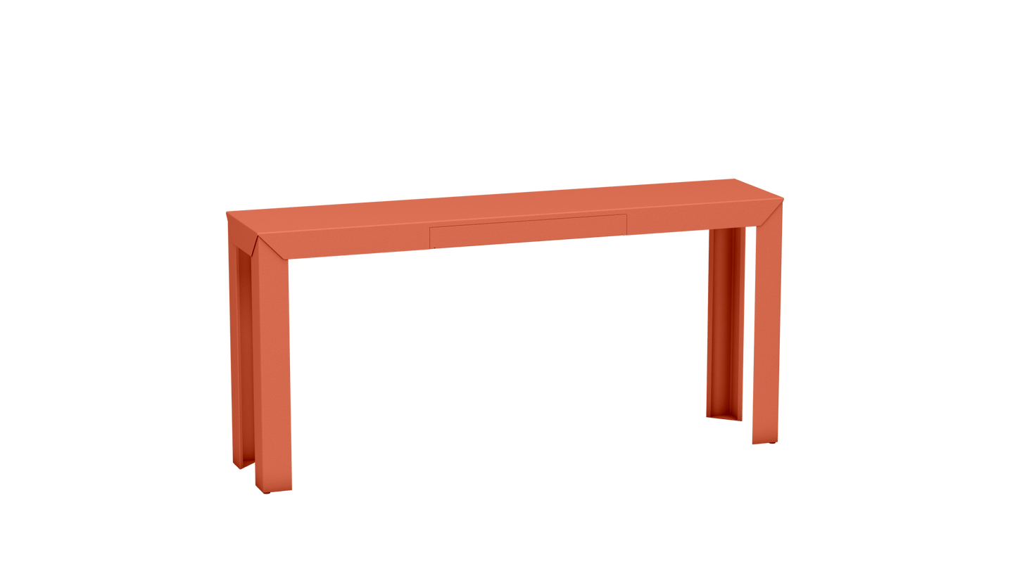 Console rectangulaire en métal avec tiroir 160cm Zef - MATIERE GRISE - La Maison MilanaiseOrange givré 144Droits