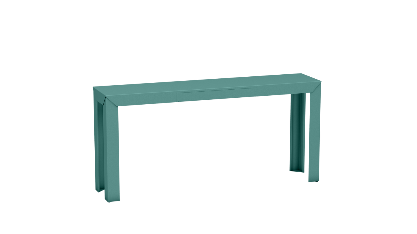 Console rectangulaire en métal avec tiroir 160cm Zef - MATIERE GRISE - La Maison MilanaiseCeladon 006Droits