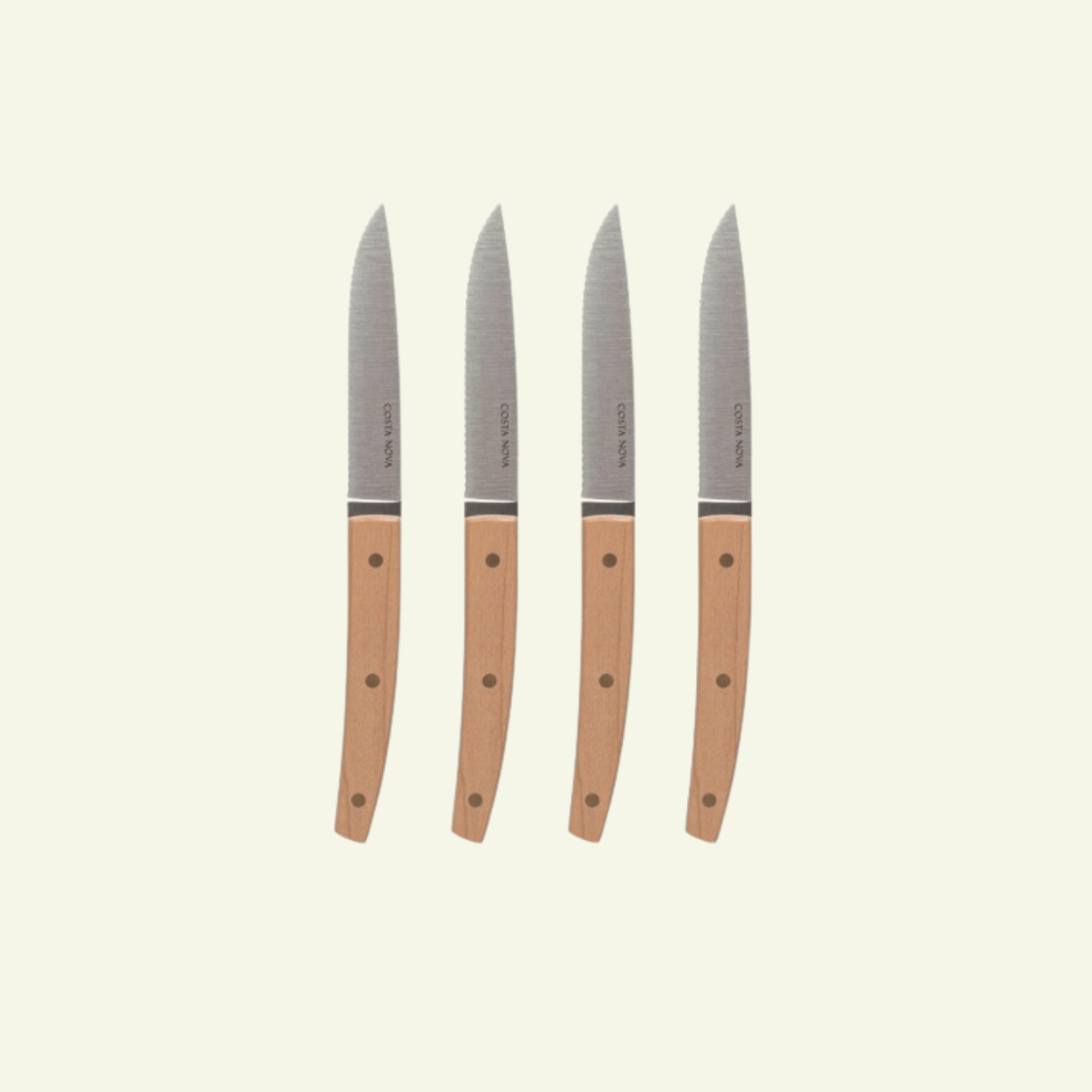 Couteaux à steak en inox et érable, lot de 4 - COSTA NOVA - La Maison MilanaiseC20705STEAK