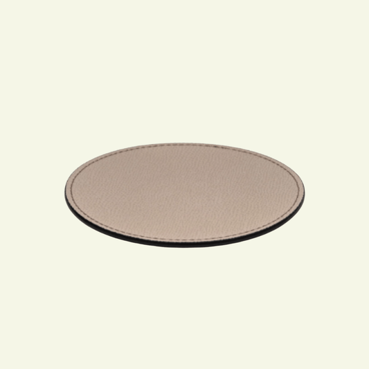 Dessous de verre rond en cuir - PINETTI - La Maison MilanaiseØ10cmBlanc