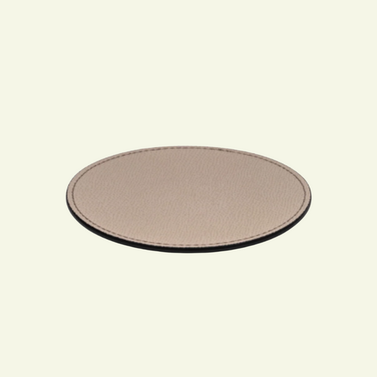dessous de verre rond en cuir pinetti