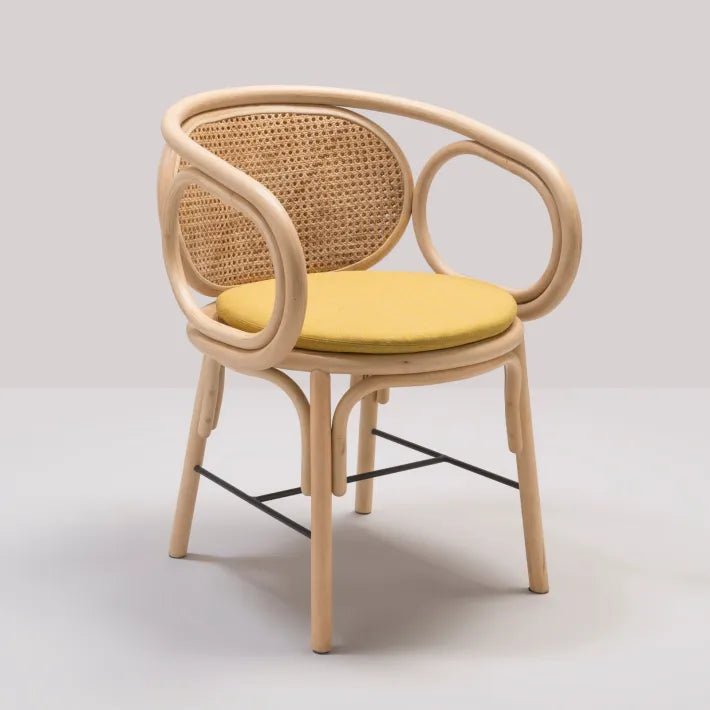 Fauteuil de table CONTOUR en rotin naturel – Orchid Edition X KOK MAISON - La Maison MilanaiseCONTOUR - 7Coussin Corail