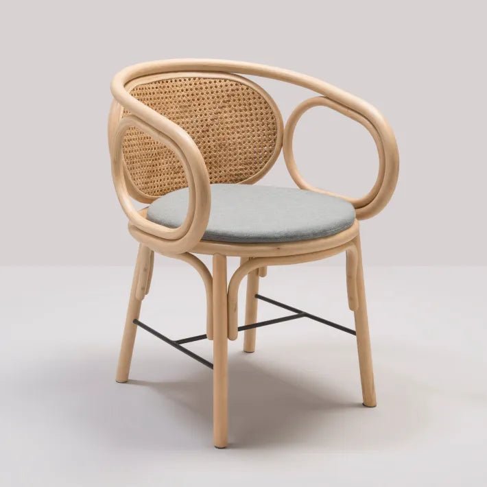 Fauteuil de table CONTOUR en rotin naturel – Orchid Edition X KOK MAISON - La Maison MilanaiseCONTOUR - 3Coussin Gris