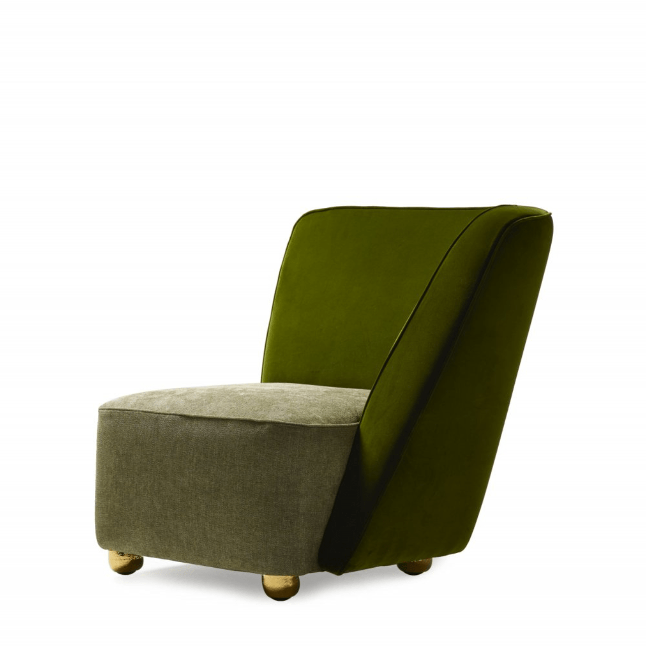 Fauteuil droit en tissu er velours vert Baia - MARIONI - La Maison Milanaisei0311