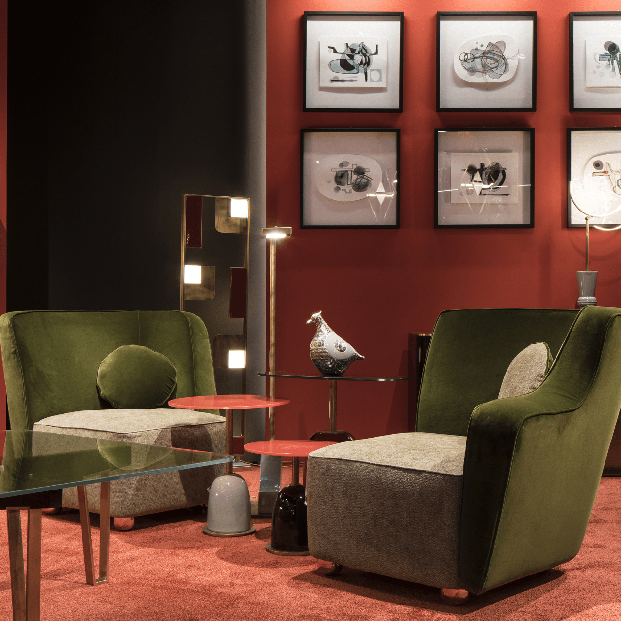 Fauteuil droit en tissu er velours vert Baia - MARIONI - La Maison Milanaisei0311