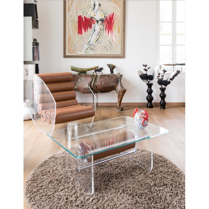 Fauteuil en altuglas et assise cuir végan MW05 - KUUMO DESIGN - La Maison MilanaiseMW05FAUTEUILCUIR - 2Cuir Anthracite