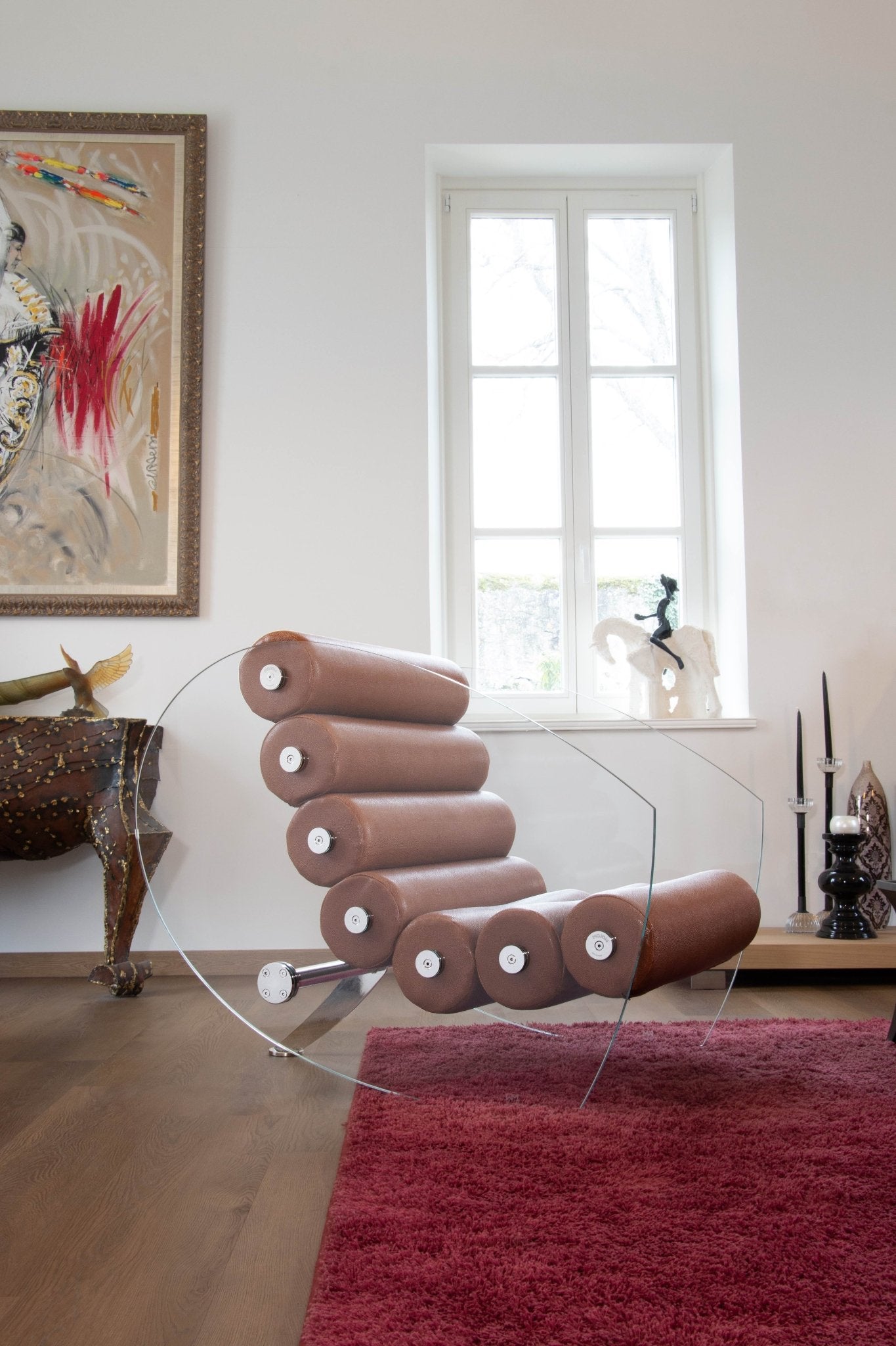 Fauteuil en altuglas et assise cuir végan MW05 - KUUMO DESIGN - La Maison MilanaiseMW05FAUTEUILCUIR - 4Cuir blanc