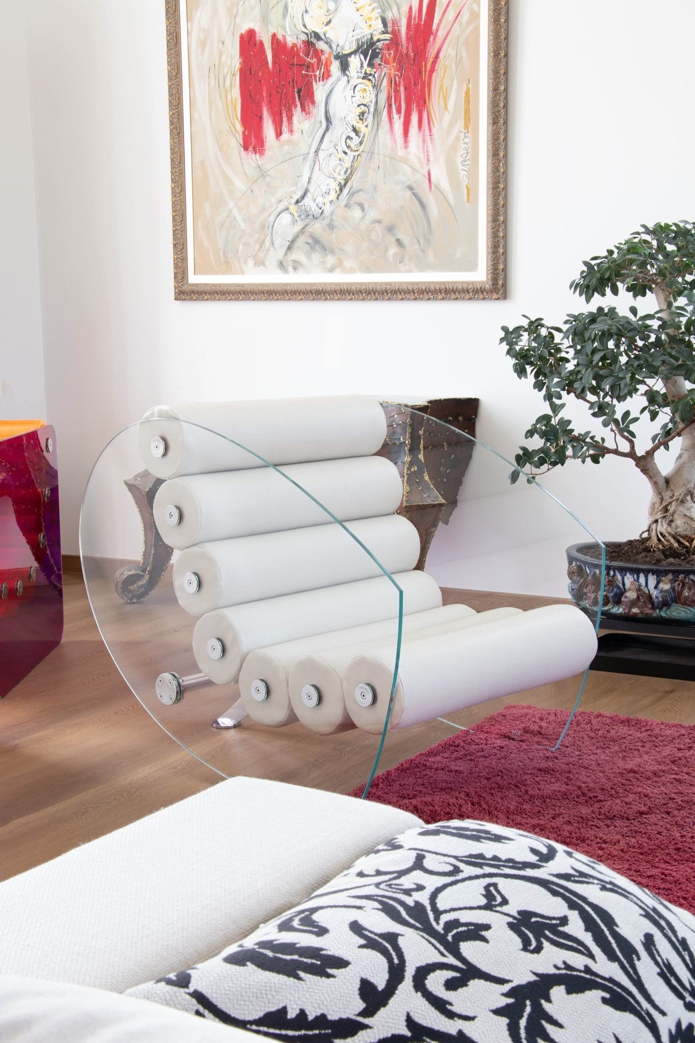 Fauteuil en altuglas et assise cuir végan MW05 - KUUMO DESIGN - La Maison MilanaiseMW05FAUTEUILCUIR - 4Cuir blanc