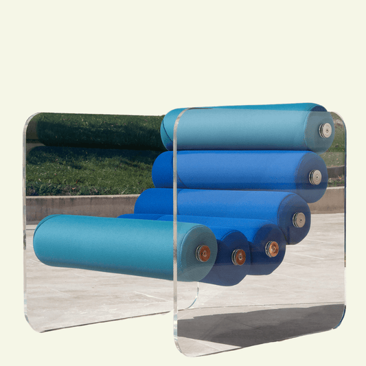 Fauteuil en altuglas et assise runner bleu MW02 - KUUMO DESIGN - La Maison MilanaiseMW02APC - MA4RB120 - 2RT063