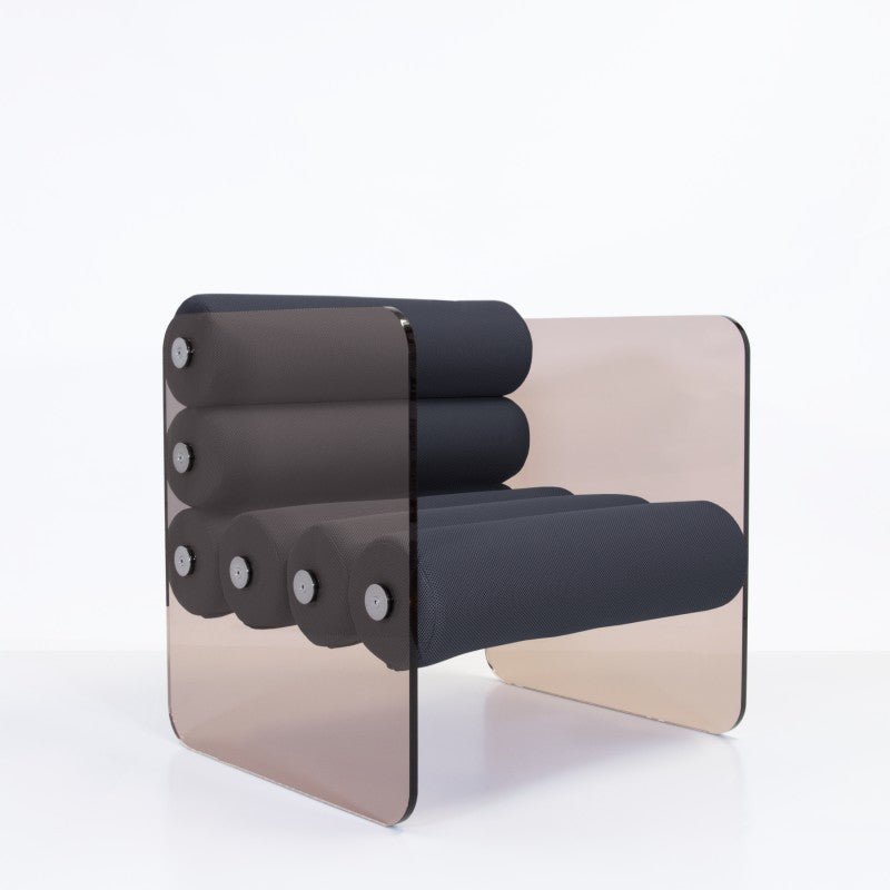 Fauteuil en altuglas et boudin en mousse alvéolaire MW01 - KUUMO DESIGN - La Maison MilanaiseMW01KUUMO - 2Noir